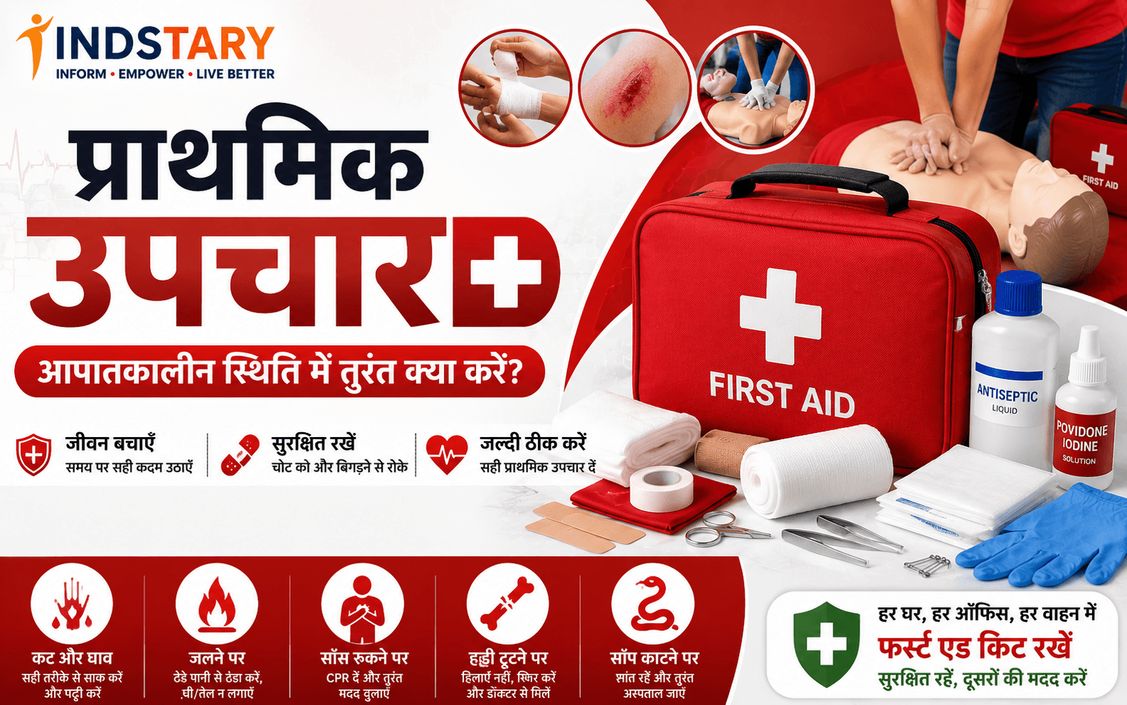 प्राथमिक उपचार (First Aid): आपातकालीन स्थिति में तुरंत क्या करें? पूरी जानकारी