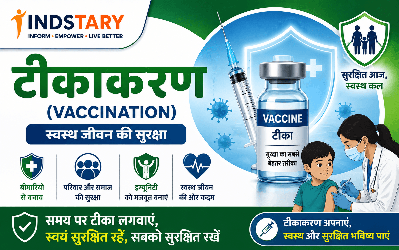 टीकाकरण (Vaccination): टीके क्यों ज़रूरी हैं, कब लगवाने चाहिए और इनके फायदे क्या हैं?